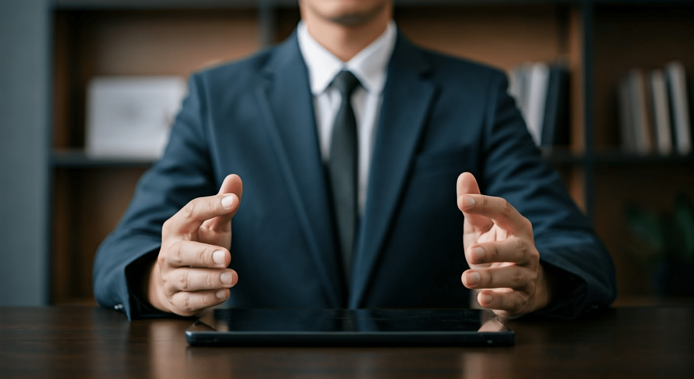 A man actively using a meditation app on his smartphone in a cozy home corner during the morning.