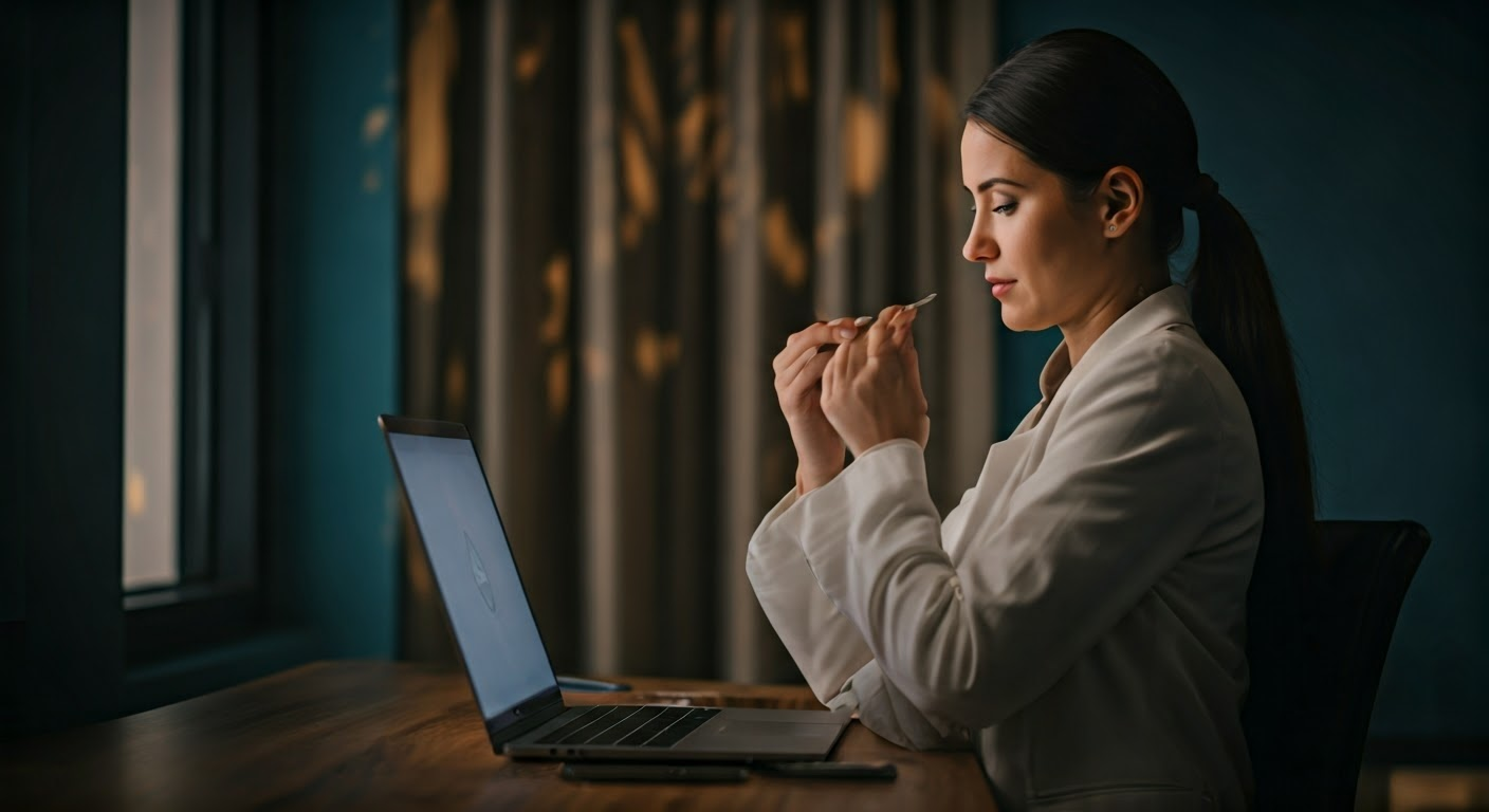 Close-up of hands using translation app