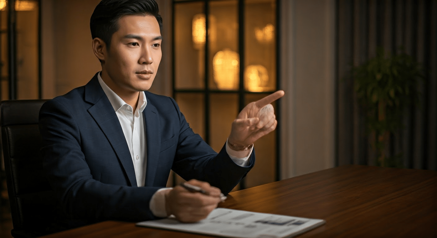 Individual using translation app at desk