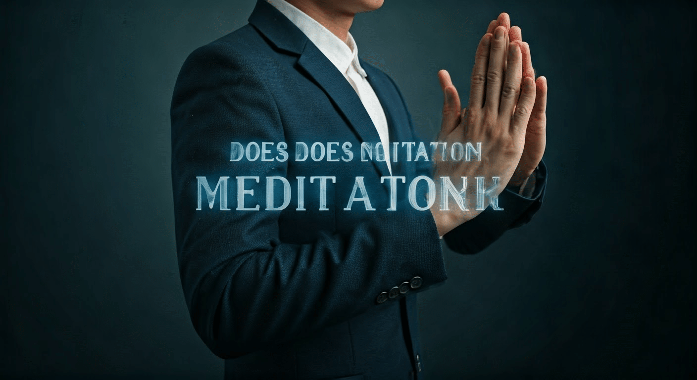 Scientist reviewing meditation effectiveness research in a modern laboratory