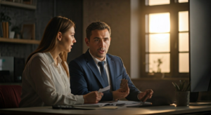 Translate English To Chinese - Expert presenting translation methods in modern office